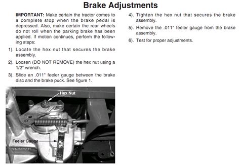 troy bilt bronco parking brake manual